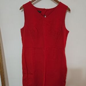 Talbots Vibrant Red Ponte Dress With Back Cutoff Detail